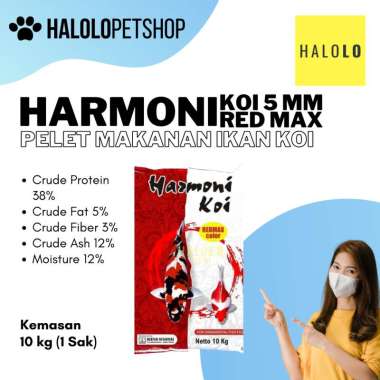 Pakan Pelet HARMONI KOI Red Max 5mm 10 Kg Mempertajam Warna Merah Koi