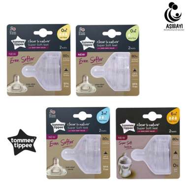 Tommee Tippee Teat Dot Nipple Replacement 2pk Super Soft 6m