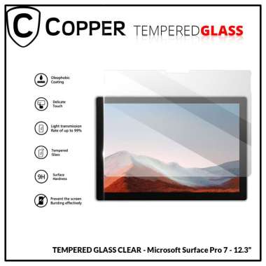 Microsoft Surface Pro 7 / 12,3" - COPPER TEMPERED GLASS FULL CLEAR