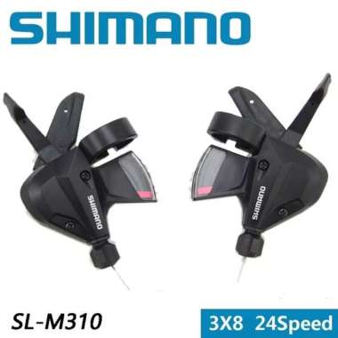 Shifter Shimano Altus M310 Black 3 x 8 Speed Operan Gigi Sepeda Mtb Lipat Seli dll Sepasang Kanan Ki
