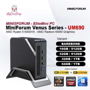 MINISFORUM VENUS UM690 ELITE MINI PC RYZEN 9 6900HX AMD RADEON 680M Barebone
