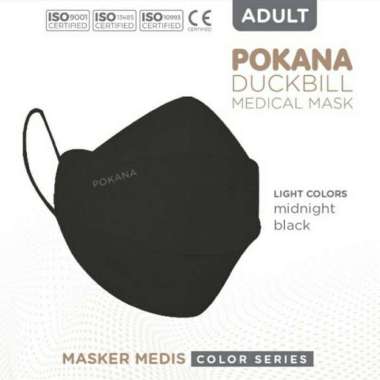 Pokana Duckbill Masker Medis 4 Ply not Sensi Softies Mouson KN95 KF94 Black