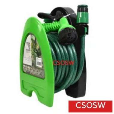Krisbow Selang Air Taman Dgn Penggulung 7.5mmX10m Hose Reel Portable