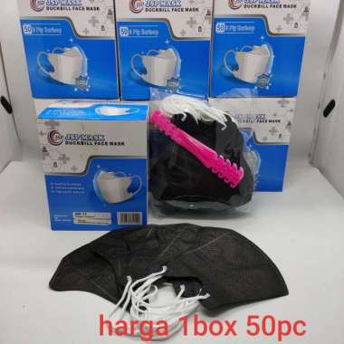 [ DB JSP ] MASKER DUCKBILL JSP 3 PLY PUTIH ISI 50 / DUCKBILL WARNA / MASKER EARLOOP / FACE MASK HITA