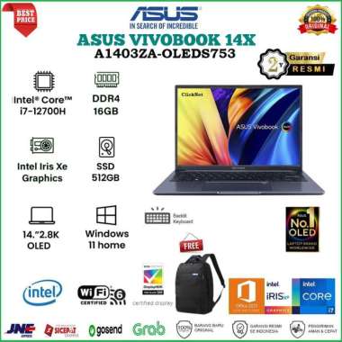 ASUS VivoBook 14X A1403ZA OLEDS753 I7-12700H 16GB 512GB SSD WIN11 OHS