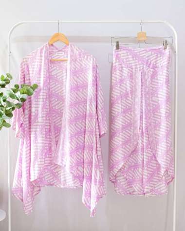 ONE SET BATIK WANITA MODERN SETELAN CELANA PANJANG BATIK SET BATIK KULOT BATIK LEBARAN BATIK KONDANG