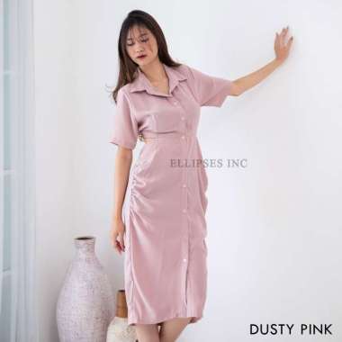 ELLIPSESINC Danielle Shirt Dress XL DUSTY PINK