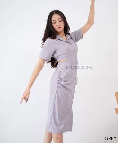 ELLIPSESINC Danielle Shirt Dress XL GREY