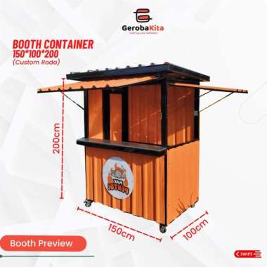 Booth Container Plus Roda dan Lantai