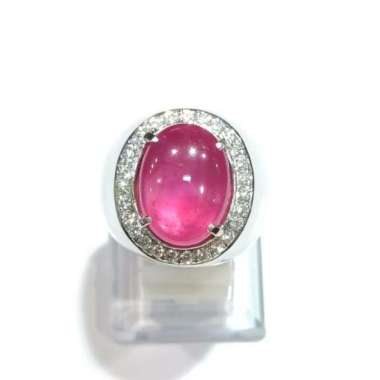 Cincin Pria Mirah Ruby Emas Putih 75% + Certificate