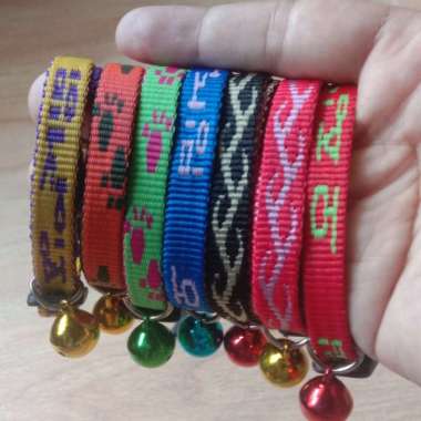 paket 120pc kalung kucing motif 2sisi bolak balik lonceng bulat