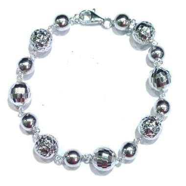 Gelang Bola Biji Lada Disco Ball Emas Putih 750