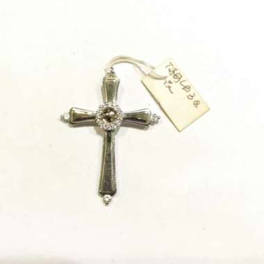 Liontin Salib Wanita Emas Putih 750