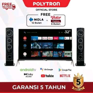 POLYTRON 32TAG5959 LED TV 32 inch Digital Smart Android HD Speaker Tower TV