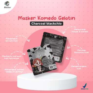BPOM 10 GR MASKER KOMEDO GELATIN BIULUV - GELATIN MASK BIULUV- MASKER GELATIN 100% AMPUH BASMI KOMED