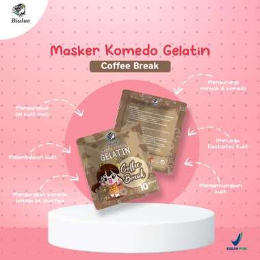 BPOM 10 GR MASKER KOMEDO GELATIN BIULUV - GELATIN MASK BIULUV- MASKER GELATIN 100% AMPUH BASMI KOMED