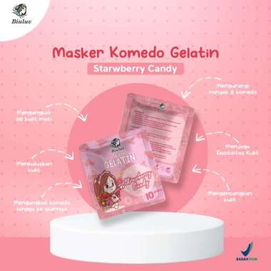 BPOM 10 GR MASKER KOMEDO GELATIN BIULUV - GELATIN MASK BIULUV- MASKER GELATIN 100% AMPUH BASMI KOMED