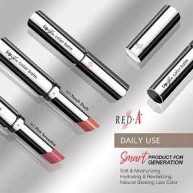 RED-A Lip Glo Color Balm Lip balm lipstik moisturizer lipgloss warna 502 (Pink Smoothie)