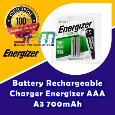 Batere Baterai Battery Rechargeable Charger Energizer AAA A3 700mAh