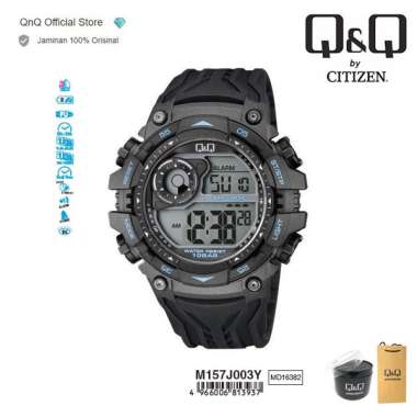 Q&Q M157J Jam Tangan Pria Digital QnQ QQ M157J003Y Original by Citizen Blue