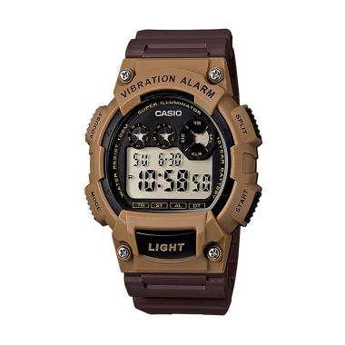 Casio W-735H-5AVDF Vibration Alarm Jam Tangan Pria - Cokelat Brown