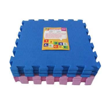 Ari Jaya Polos Karpet Puzzle - Biru Pink [1 Dus/10 Pcs]