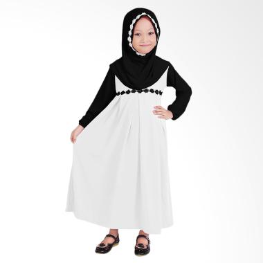 Baju Yuli Baju Gamis Anak Perempuan - Putih Hitam Baju Yuli Baju Gamis Anak Perempuan - Putih Hitam