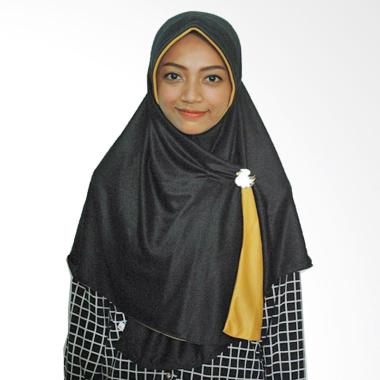 Pricilla Hijab instan Bolak-Balik Dua Warna Black Gold