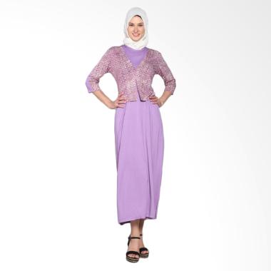 Fafa Collection Marsha 007 Long Dress Batik Wanita - Ungu