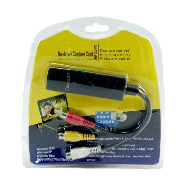 EasyCap Converter AV to USB [USB 2.0/ DVR 1 Channel/ 3 RCA Female] Hitam