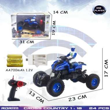 harga RC Rock Crawler Offroad Motor Polisi Mainan Anak Remote Control Radio Control Hobi Koleksi Remot Kontrol RADAR Rdr1111 Biru Blibli.com