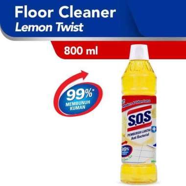 SOS Pembersih Lantai Botol Anti Bacterial 800ml - Lemon Twist