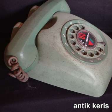 Telepon Jadul Vintage Angka Putar Warna Hijau Tosca Antik Untuk Dekor