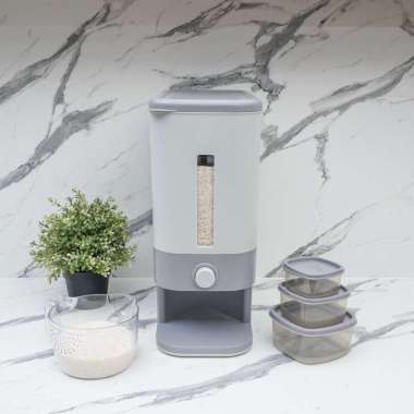 Tempat Penyimpanan Beras 12kg Technoplast Rice Keeper Box Plastik PP wadah beras food grade Grey