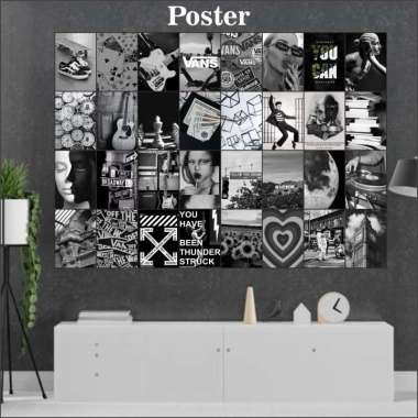 Poster Dinding Kamar Black Seri4 Poster Satu Paket ISI 30pcs/Poster Aesthetic Poster Dinding Kamar C