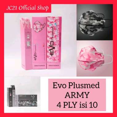 Masker Evo Plusmed Army Series 4 ply 1 box isi 10 ARMY GREY