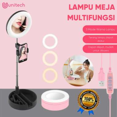 Ring Light Live Beauty - Tripod Cermin Phone Holder Unitech G3 Live - Hitam 100 % ORIGINAL Multicolo
