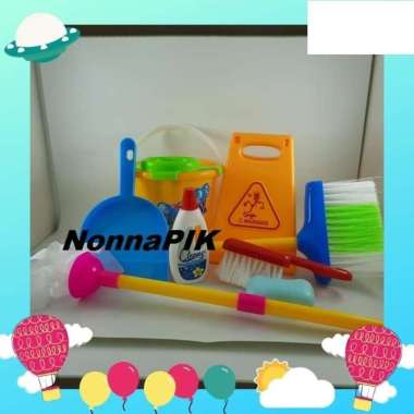 Mainan anak little helper cleaning set sapu pel komplit