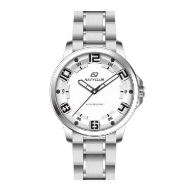 Navy Club Jam Tangan Pria Moreno- Stainless Steel Strap White