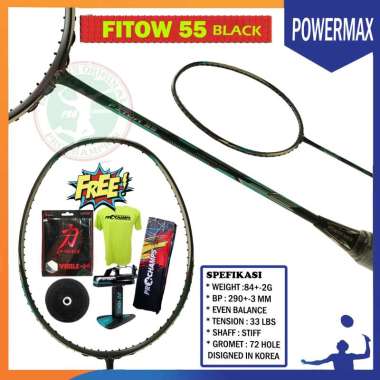 POWER MAX FITOW 55 / POWERMAX FITOW 55 / RAKET BADMINTON ORIGINAL BLACK