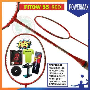 POWER MAX FITOW 55 / POWERMAX FITOW 55 / RAKET BADMINTON ORIGINAL RED