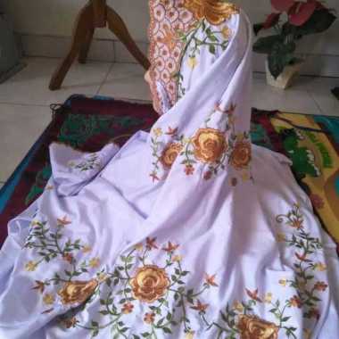 Khadijah Mukena Dewasa Katun Motif Bordir Bunga Hitam