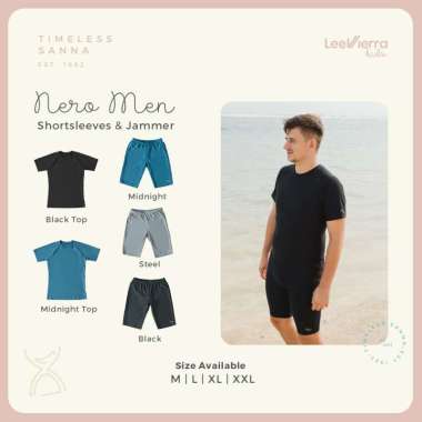 Lee Vierra Nero Men Shortsleeve & Jammer, Baju Renang Pria M Steel Jammer