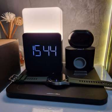 Wireless Charger VIEWTEC W6 Qi Charging Phone Standing LED Lamp Alarm Clock White