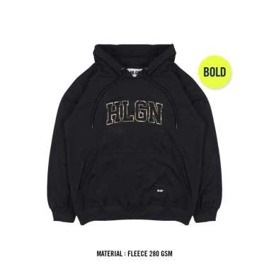 HOOLIGANS Hoodie Bold HLGN Camo 22.1 Black Hitam S