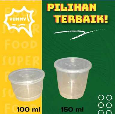Thinwall cup ager, puding 100 ml dan 150 ml isi 25 set uk.100 ml