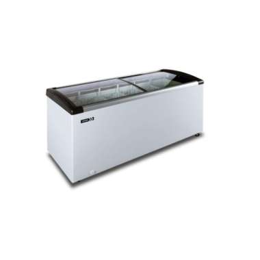 ARTUGO FREEZER BOX SH 400 (SLIDING KACA) PUTIH SILVER