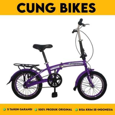 Sepeda Lipat 16 Anak dan dewasa Evergreen Ungu