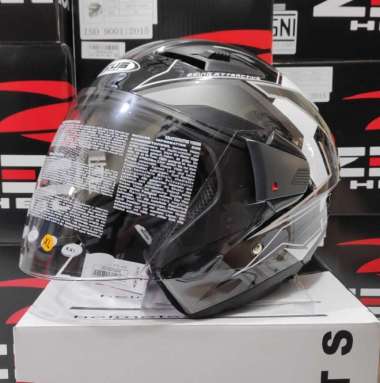 Zeus ZS611 Black TT29 Sil - Helm Zeus Half Face ZS 611 Motif MD