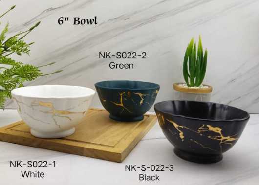 6" Bowl Mangkuk Makan NK-S022 NK-S022-3 BLACK